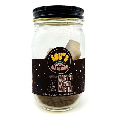 Lou&#39;s Libations Craft Cocktail Infusion Kits, Handcrafted Cocktail Mix - Dried Fruits &amp; Spices, Party Gifts for Women &amp; Men (Mary&#39;s Mocha Martini Mixology Tastes like Chocolate Martini, 8-10 Drinks)