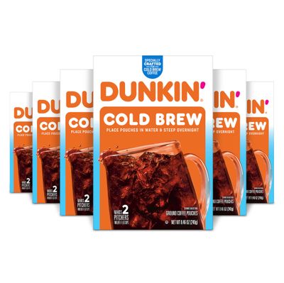 Dunkin&#39; Cold Brew Ground Coffee Packs, 8.46 Ounces (Pack of 6)