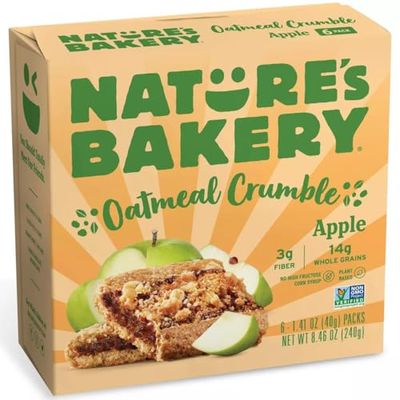 Nature&#39;s Bakery Oatmeal Crumble Apple Bars, 1.41 Oz, 6 Ct