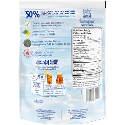 NESTEA Lemon Iced Tea Mix, 715g/25.2 oz., Pouch (Imported from Canada)