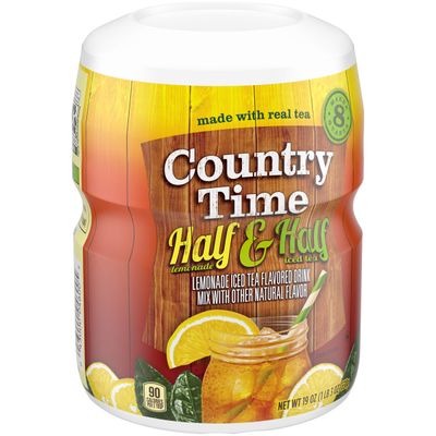Country Time Half &amp; Half Lemonade Iced Tea Naturally Flavored Powdered Drink Mix 12 Count 19 oz Canisters