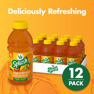 V8 Splash Tropical Blend Flavored Juice Beverage, 16 fl oz Bottle (12 Pack)