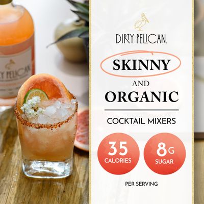 Dirty Pelican Cocktail Mixers - Elderflower Paloma - Skinny &amp; Organic Drink Mixes for Cocktails - Low Calorie Mocktails - Low Sugar - Vegan - Gluten Free - No Preservatives - 750ml (1 Bottle)
