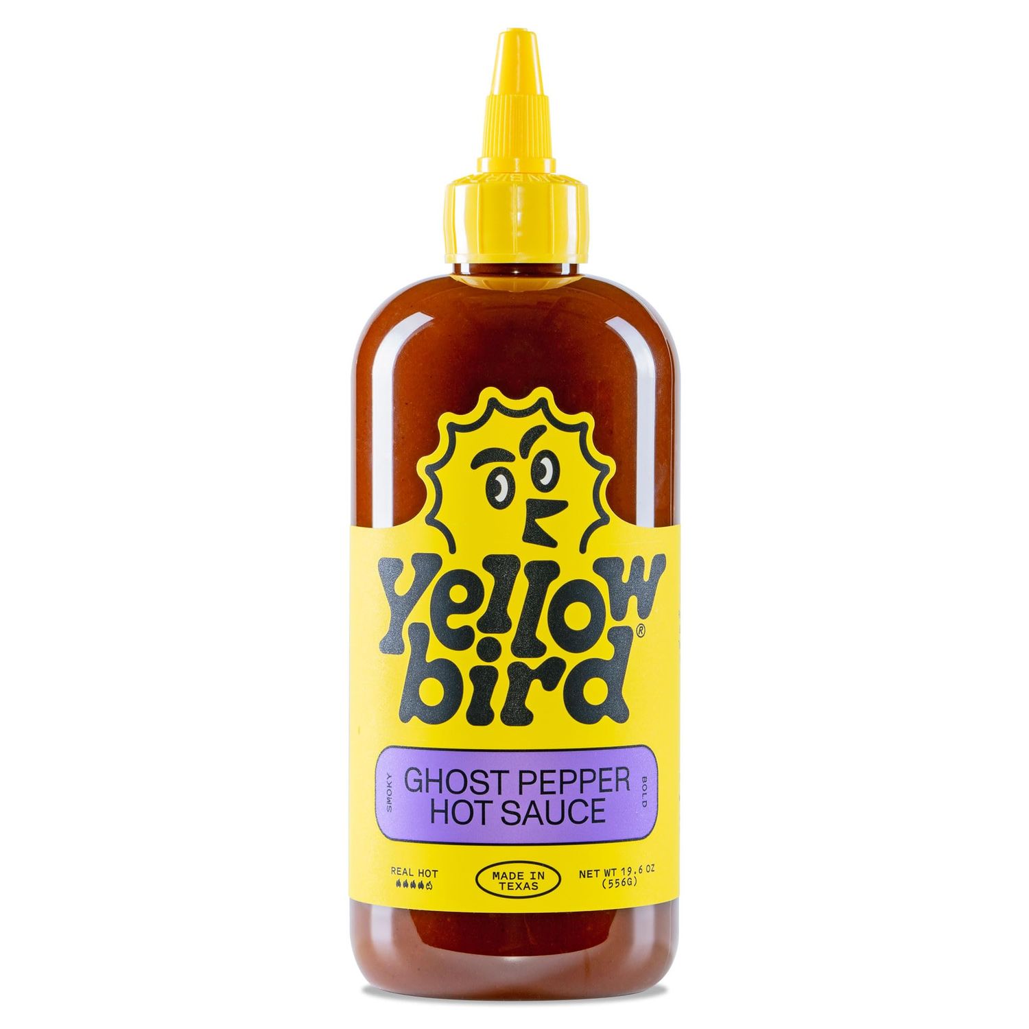 Yellowbird Ghost Pepper Hot Sauce - Real Hot - Vegan Spicy Sauce with Smoked Ghost Peppers, Tomatoes and Garlic - Gluten-Free &amp; Non-GMO Ghost Pepper Sauce - Tabletop Size - (19.6 oz, 1 Count)