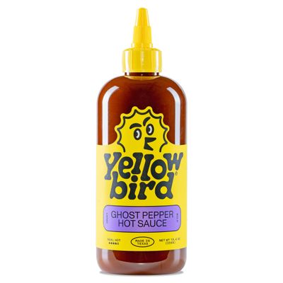 Yellowbird Ghost Pepper Hot Sauce - Real Hot - Vegan Spicy Sauce with Smoked Ghost Peppers, Tomatoes and Garlic - Gluten-Free &amp; Non-GMO Ghost Pepper Sauce - Tabletop Size - (19.6 oz, 1 Count)