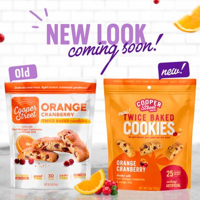 Cooper Street Cookies Twice Baked Italian Style Biscotti Biscotti Cookie Biscuits in Delicious Orange Cranberry Flavor Crispy Light and Healthy Cookies Peanut Dairy Free 20oz 2 Pack