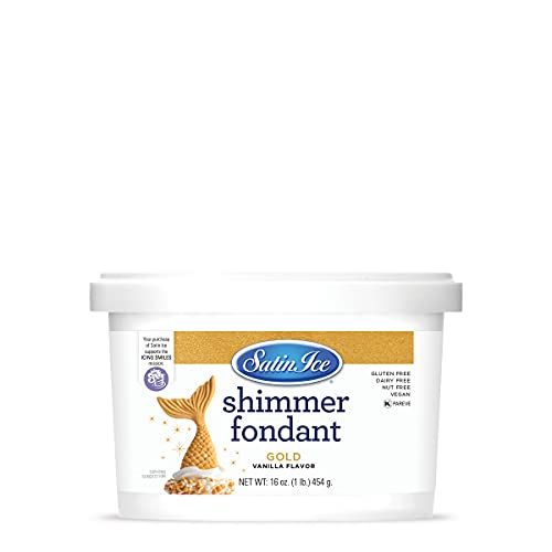 Satin Ice Gold Shimmer Fondant, Vanilla, 1 Pound