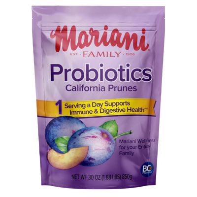 Mariani Probiotic Prunes, 30 oz - Resealable Bag, Dried Pitted Plums with GanedenBC30 Probiotic Cultures, High Fiber, Supports Digestive Health