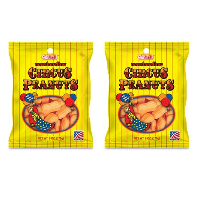 Melster Candies - Classic Marshmallow Circus Peanut Candies - Fat Free, Iconic and Nostalgic Sweet Treat - 6 oz. Bags - 2 Pack