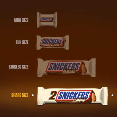 SNICKERS Almond Sharing Size Chocolate Candy Bars 3.23-Ounce Bar 24-Count Box