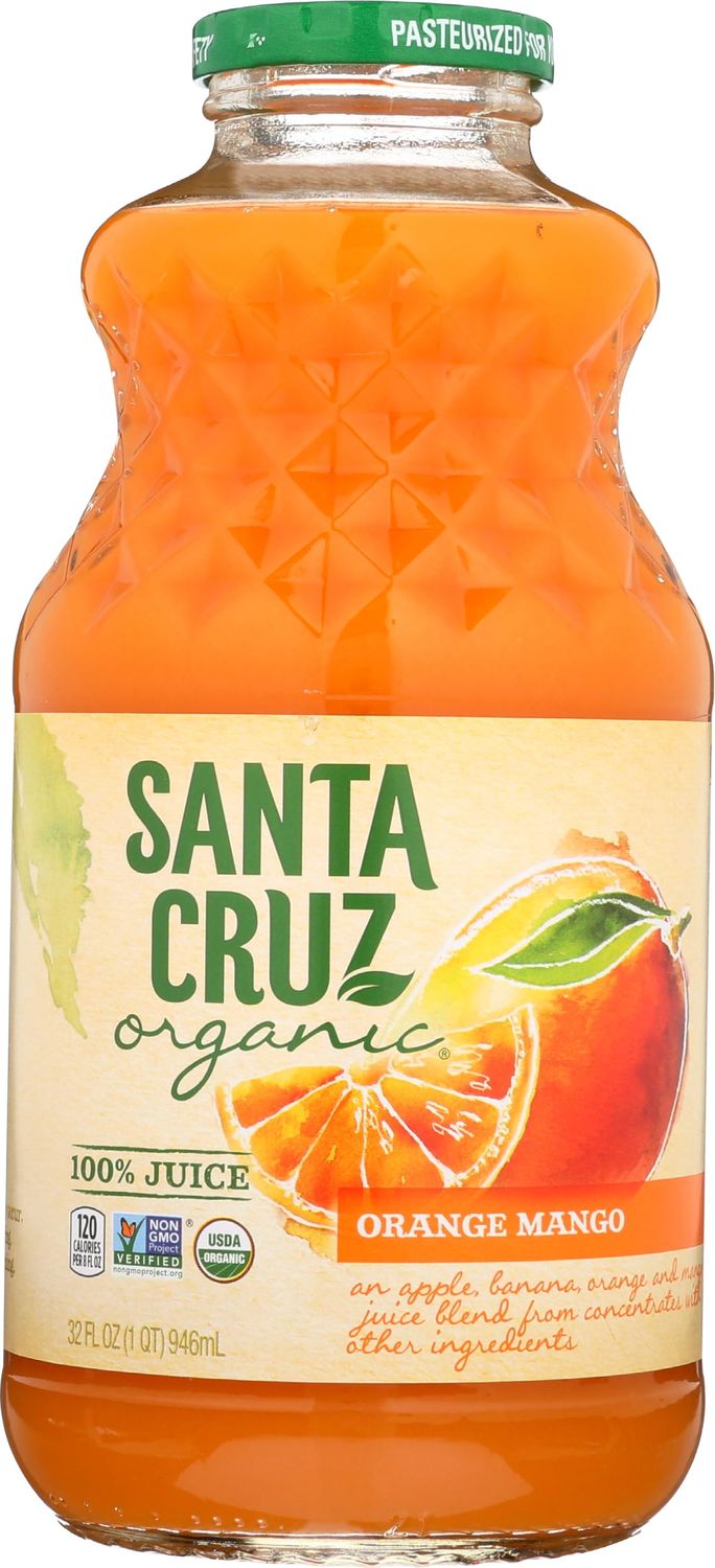 Santa Cruz Organic Orange Mango Fruit Juice, Non GMO, 32 Fluid Ounces (Pack Of 6)