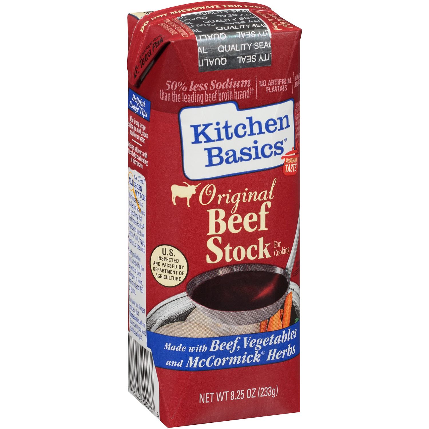 Kitchen Basics All Natural Original Beef Stock, 8.25 oz | No Artificial Flavors and Gluten Free |