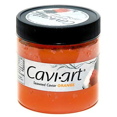 Caviart Award-winning VEGAN Seaweed Caviar 3.5 oz (ORANGE)