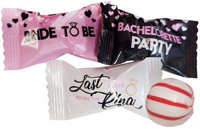 Bachelorette Party Wrapped Peppermints 100 Count Wrapped -Last Night Out - Bride To Be Candy
