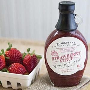 Strawberry Syrup 3 Ingredients - Blackberry Patch 8 oz Bottle - Oprahs Favorite Things 2014, Small Batch &amp; Handmade in Georgia, Perfect on Pancakes, Waffles &amp; French Toast, Great Dessert Topping!
