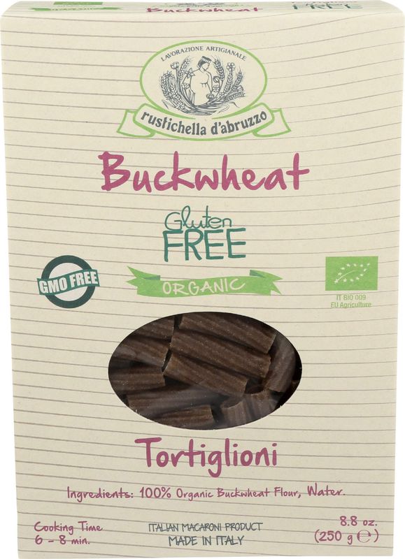Rustichella d&#39;Abruzzo Organic Buckwheat Tortiglioni (Pack of 3), 250g Each - Gluten-Free Pasta with Distinct Buckwheat Flavor - Artisan Pasta from Italy
