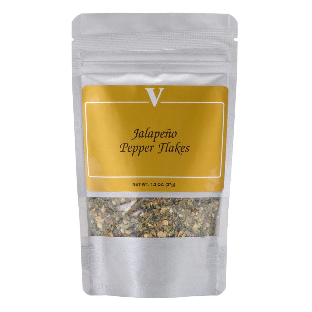 Jalapeno Pepper Flakes (1.3 oz Pouch) made from quality jalapenos. Add them to chili, pizza, pasta, marinades or any spicy recipe.