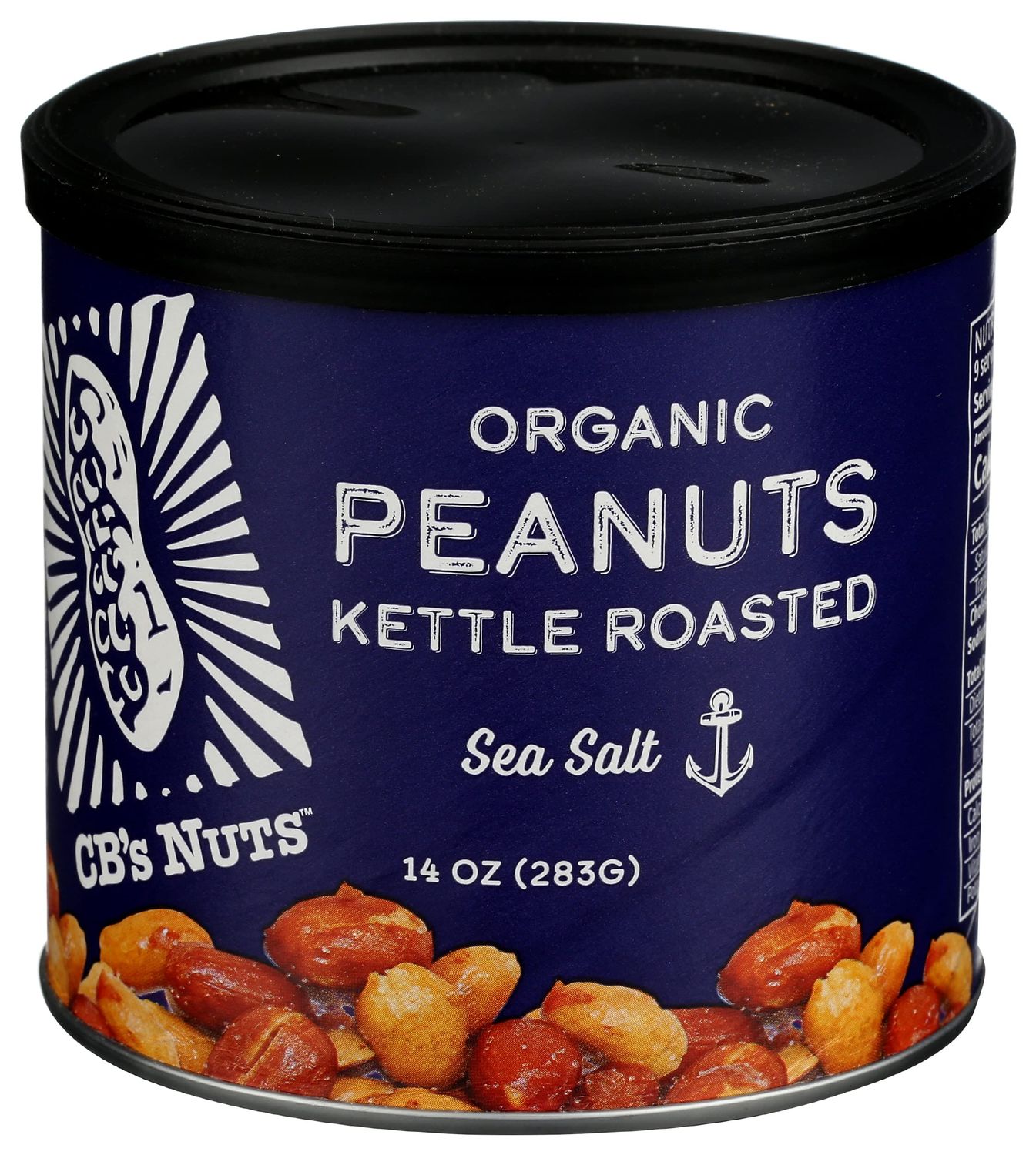 CBS NUTS Organic Kettle Roasted Sea Salt Peanuts, 14 OZ