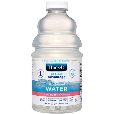 Thick-It Clear Advantage Thickened Water - Mildly Thick/Nectar, 46 oz Bottle (Pack of 4)