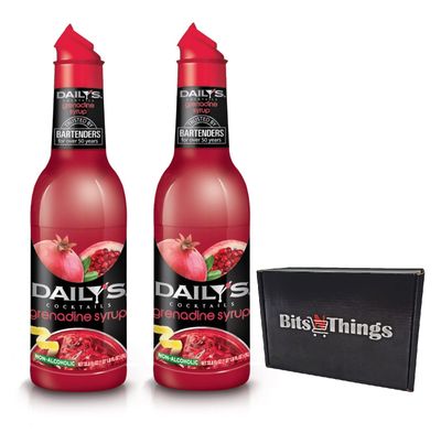 Cocktail Mix Non-Alcoholic | Bar Pub Restaurant | 33.8 oz. Pack of 2 | (Grenadine)