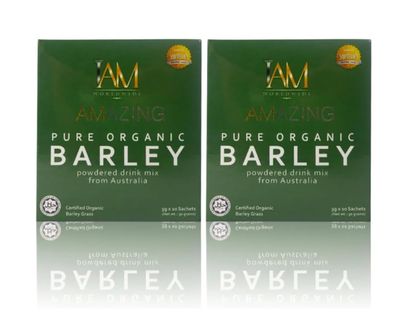 Apex Trading Barley Grass Powder Juice Drink - IAM Worldwide Amazing Pure Organic Barley Powdered Drink Mix from Australia (2 Boxes)