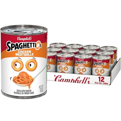 SpaghettiOs Canned Pasta with Chicken Meatballs, 15.6 oz Can (Pack of 12)