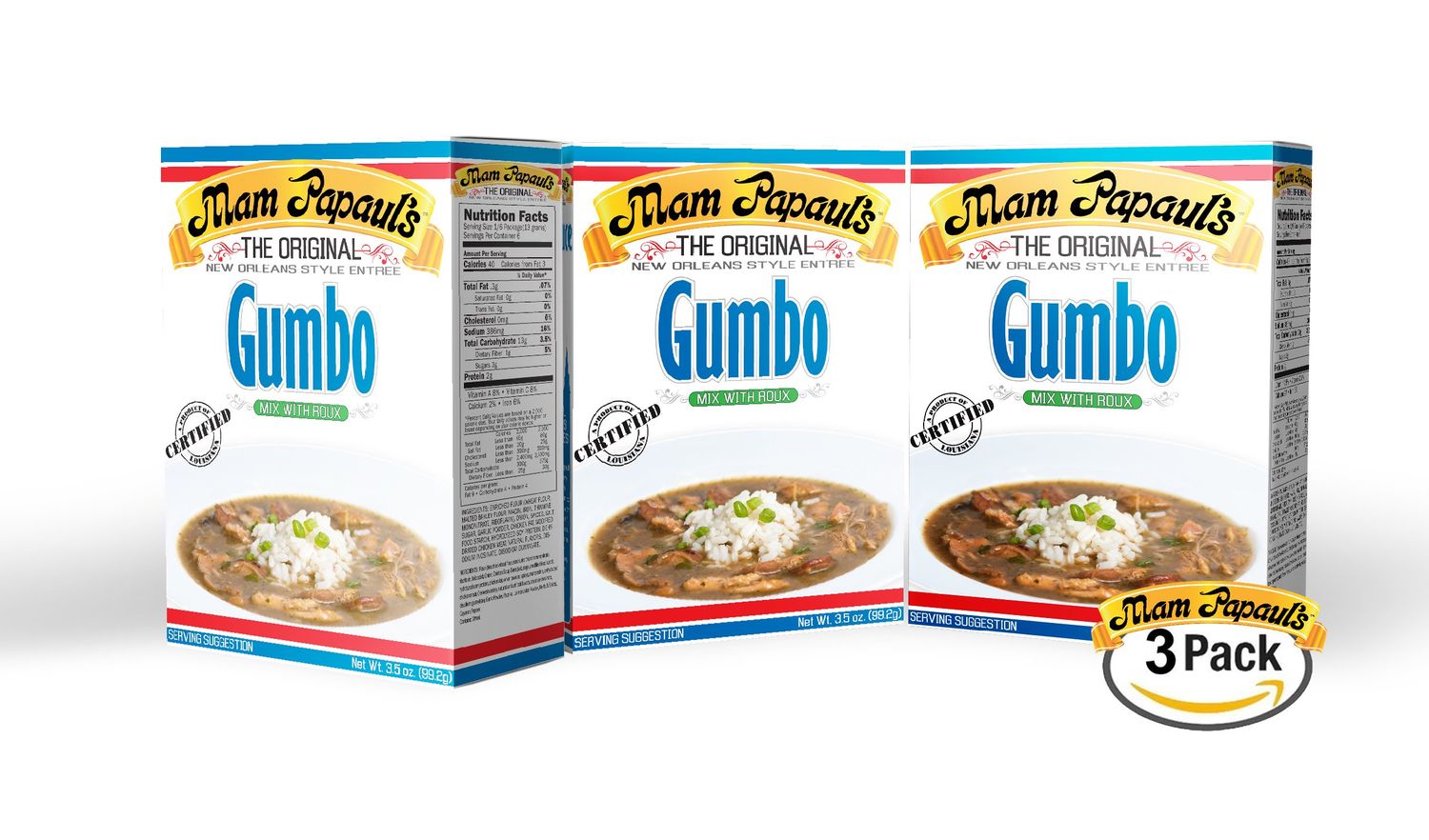 Mam Papaul&#39;s Gumbo w/ Roux 3pk Mix