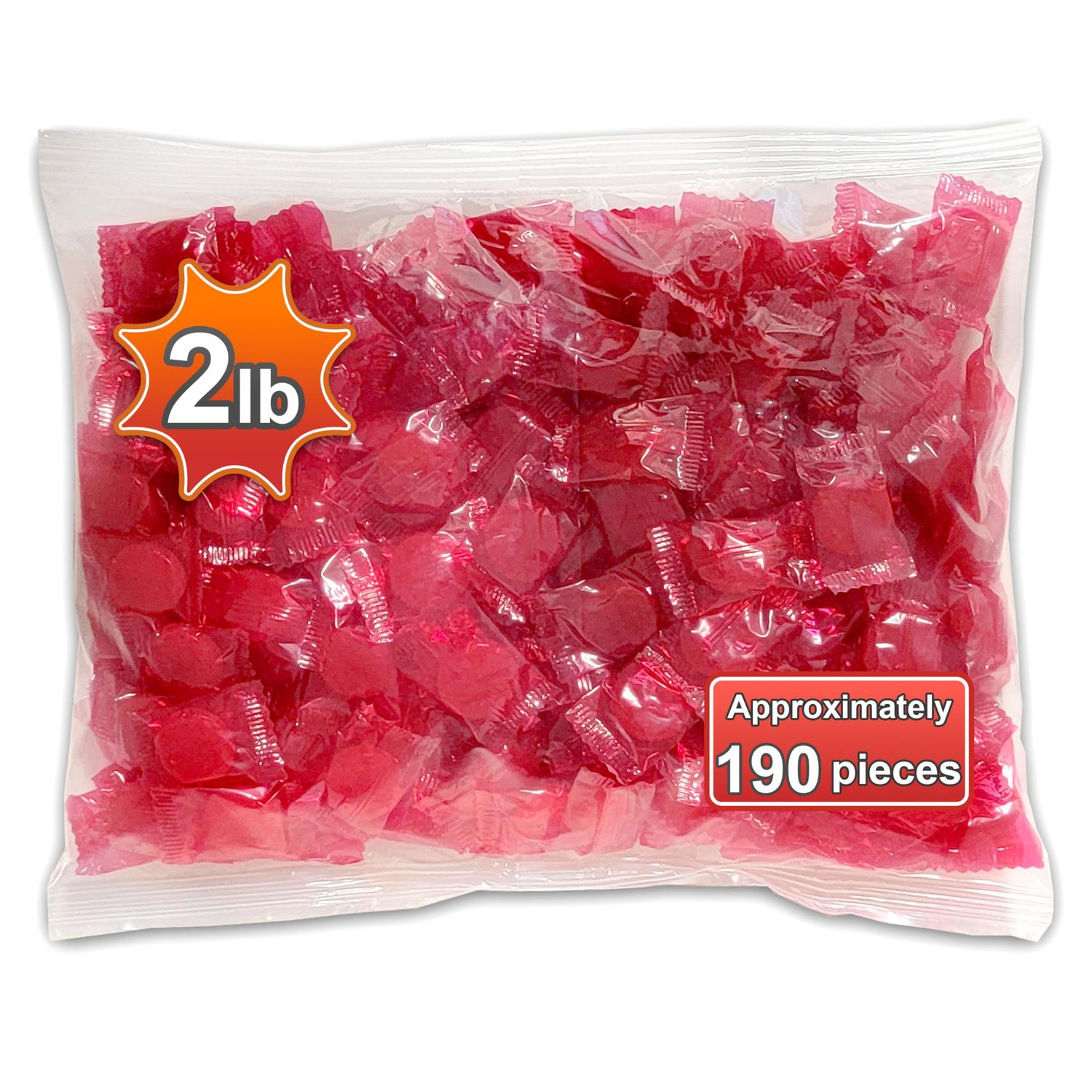 Cinnamon Discs Candy. 2 Pound Bulk. Hard Candy. Individually Wrapped. Red Cinnamon Discs. Wrapped Disk.