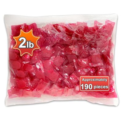 Cinnamon Discs Candy. 2 Pound Bulk. Hard Candy. Individually Wrapped. Red Cinnamon Discs. Wrapped Disk.
