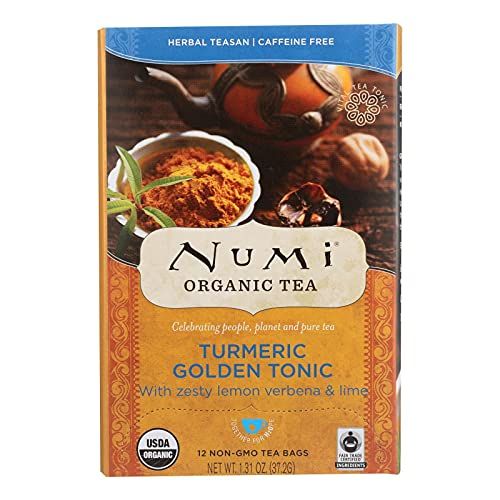Numi Organic Golden Tonic Turmeric Tea - 12 bags per pack - 6 packs per case.