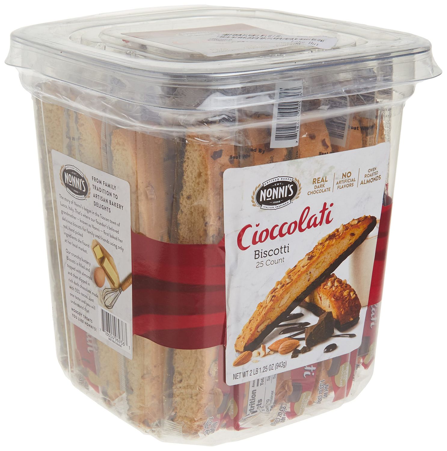 Nonni&#39;s Biscotti Value Pack with Larger Cookies, Cioccolati, Red, Cioccolati Roasted Almond, 33.25 oz