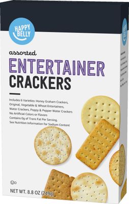 Amazon Brand - Happy Belly Entertainment Crackers, Assorted Entertainer, 8.8 ounce (Pack of 1)