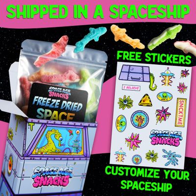 Freeze Dried Gummy Sharks - Premium Candy Shipped in a Box for Extra Protection - Space Age Snacks Space Sharks Freeze Dry Candy for All Ages (3 Ounce)