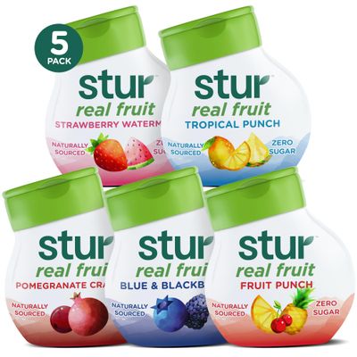 Stur Liquid Water Enhancer | Classic Variety Pack | Naturally Sweetened | High in Vitamin C &amp; Antioxidants | Sugar Free | Zero Calories | Keto | Vegan | 5 Bottles, Makes 120 Drinks