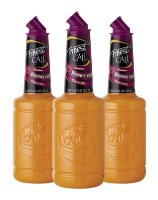 Finest Call Premium Passion Fruit Puree Drink Mix, 1 Liter Bottle (33.8 Fl Oz), Pack of 3