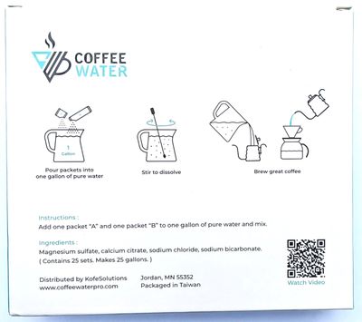 COFFEE WATER Mineral Packs for Making Water for Coffee (Makes 25 Gallons)