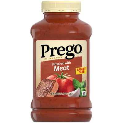 Prego Italian Tomato Pasta Sauce Flavored With Meat, 45 OZ Jar