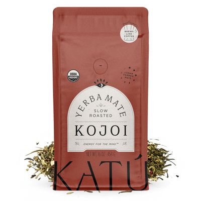 Kat Kojoi Premium Organic Yerba Mate Tea, Slow Roasted, Unsmoked, Air Dried, Loose-Leaf, Aged, Natural Energy, 16 oz (454g)
