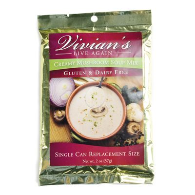 Gluten Free Cream of Mushroom Soup Mix by Vivian&#39;s Live Again- Dairy Free Single Packet