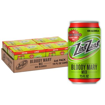 Zing Zang Bloody Mary Mix, Non-Alcoholic Cocktail Mixer, 7.50 Fl Oz Cans (Pack of 24)