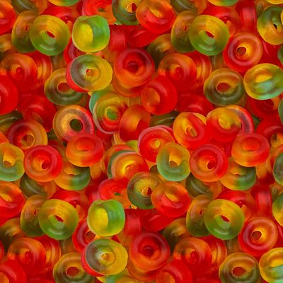 Tropical Rings Gummy Candy, Mini Size, 2-Pound Pack