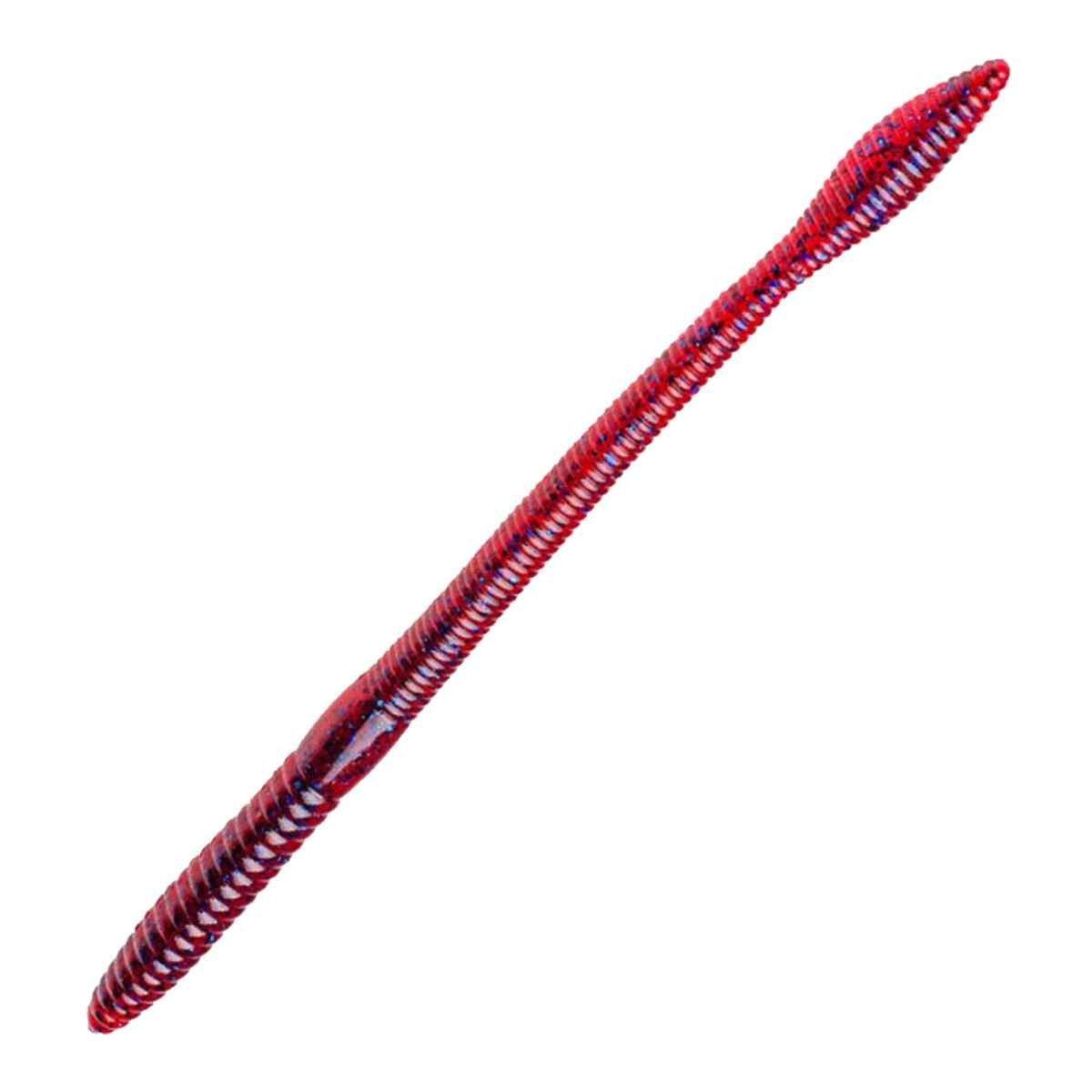 Strike King Lures Bull Worm Soft Plastic Lure 8 Body Length Plum, Artificial Fishing Bait, Pack of 5
