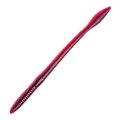 Strike King Lures Bull Worm Soft Plastic Lure 8 Body Length Plum, Artificial Fishing Bait, Pack of 5