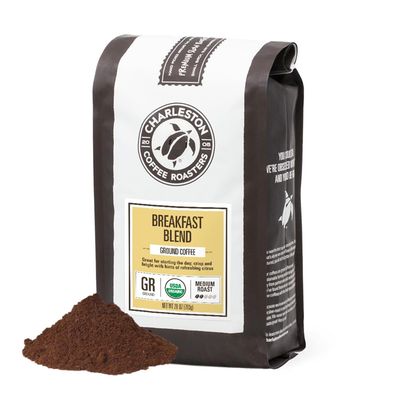 Charleston Coffee Roasters | Specialty Organic Ground Coffee | Hand Picked, Premium Slow Roast (Breakfast Blend, Medium Roast) 28oz