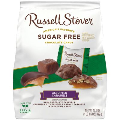 Russell Stover Sugar-Free Assorted Chocolate Caramels, 1.1 Pound (Pack of 1)