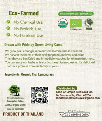 Organic Lemongrass Tea Bags - 40 Natural Corn Fiber Sachets - for Hot or Cold Drinks - Caffeine Free