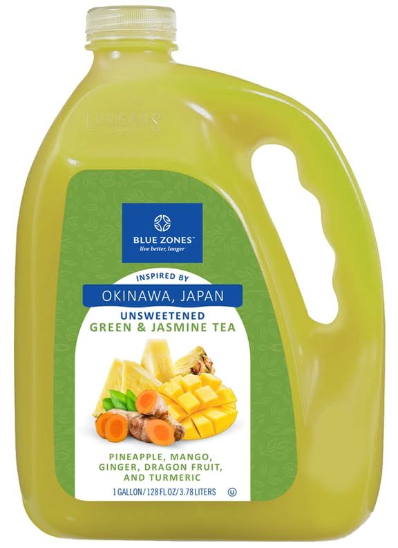 Langers Blue Zones Inspired Unsweetened Tea, Green &amp; Jasmine Tea, 128 fl oz