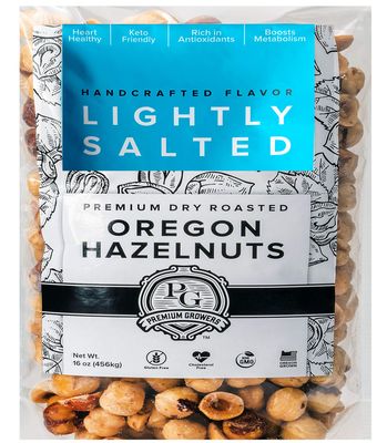 Oregon Farm To Table - Hazelnuts from Premium Growers - Dry Roasted - Lightly Salted - Kosher Certified - 1 LB