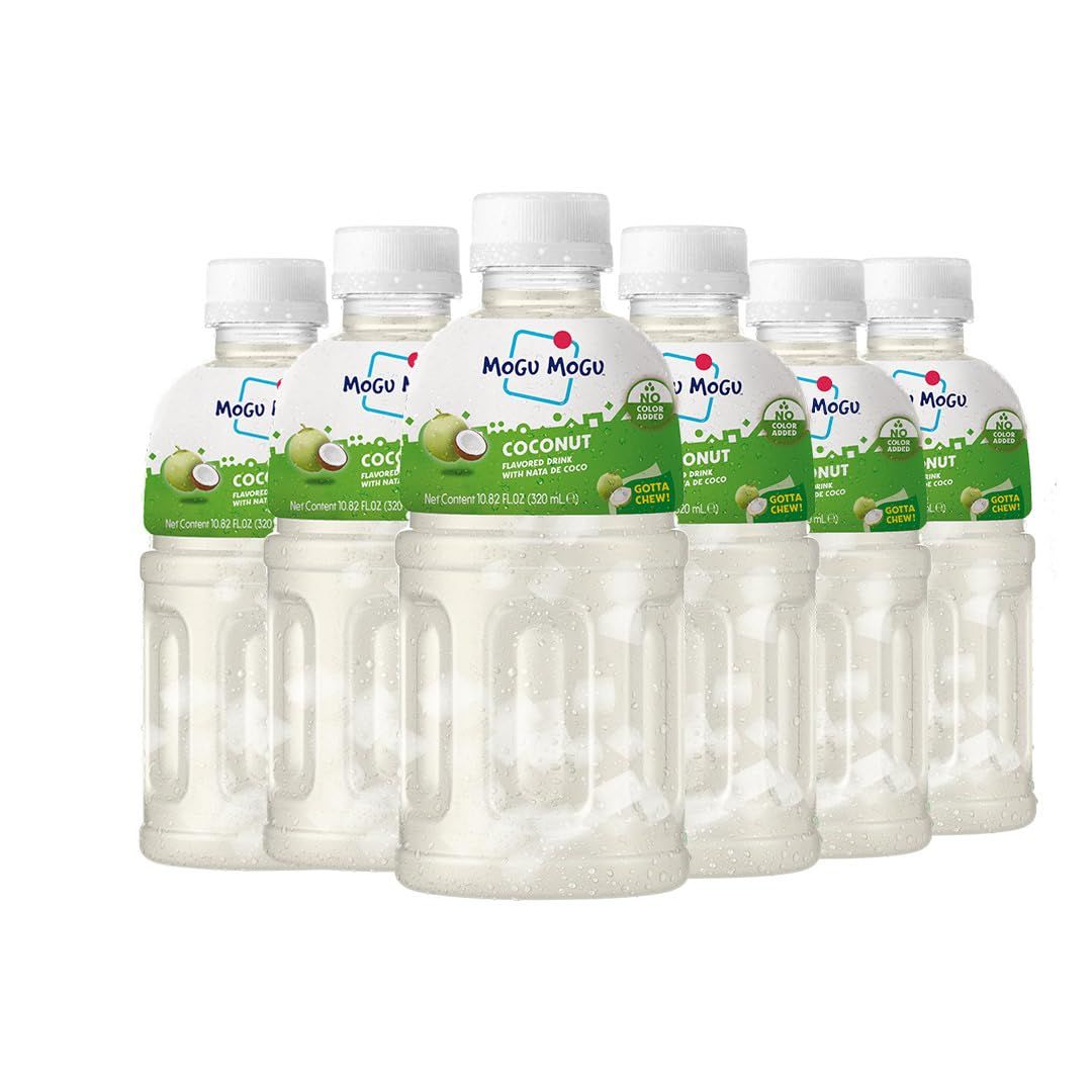 Mogu Mogu drink coconut water 6 Bottles Drinks for kids made with coconut and nata de coco coconut jelly Fun chewable juice boxes for kids Juice bottles made for adults and kids ready to drink juices