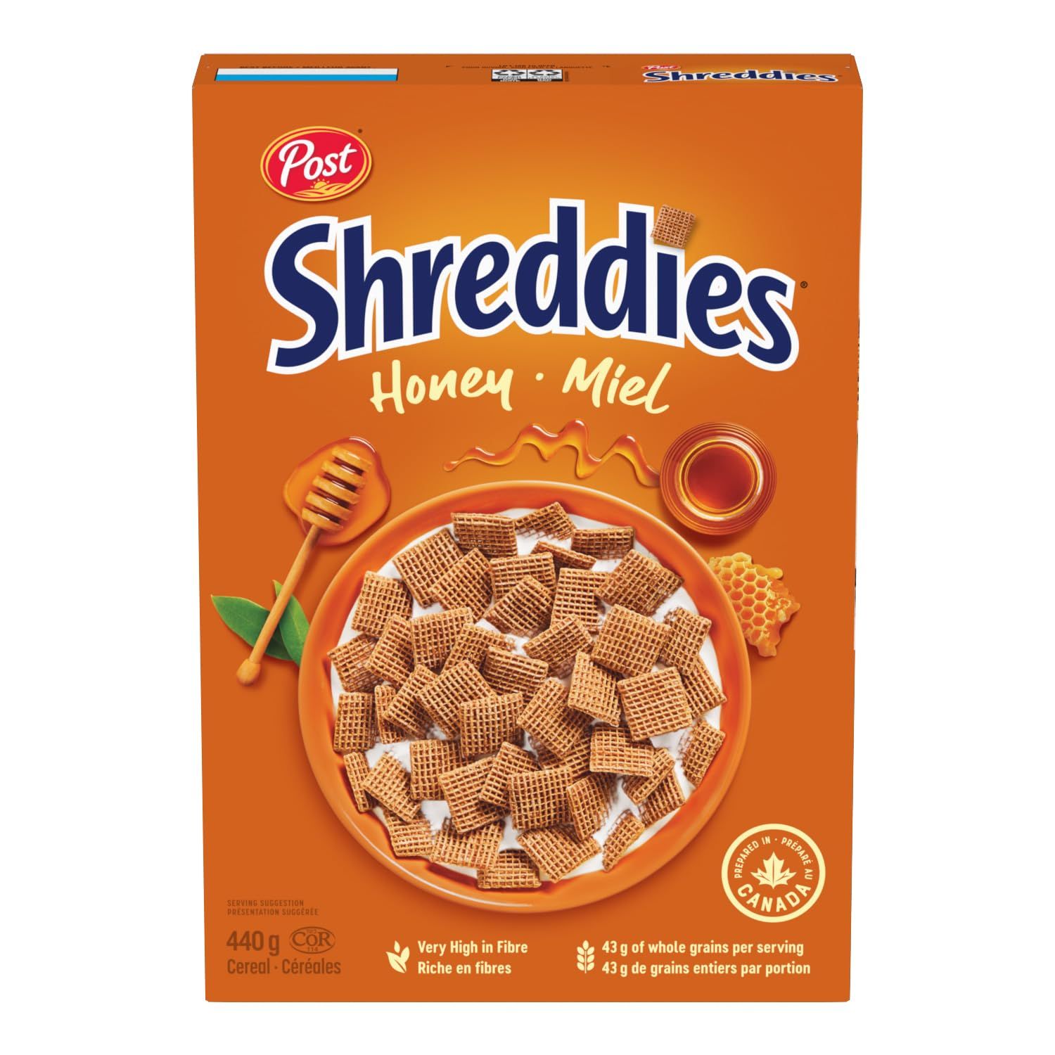 Post Honey Shreddies Cereal, 440g/15.4 oz.{Imported from Canada}